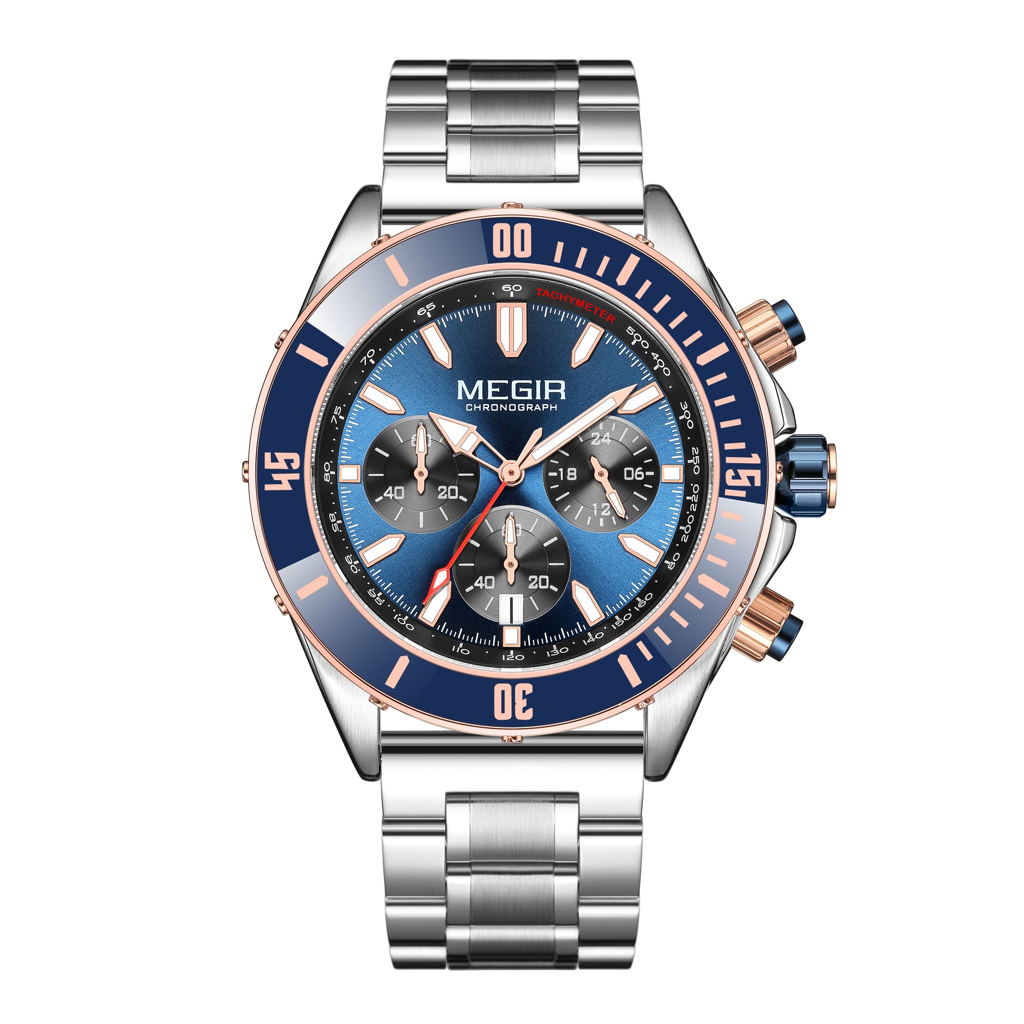 MEGIR Watch with Chronograph Men Fashion Quartz Military Waterproof Calendar Business Casual Wrist Watches Clock Montre Homme-3