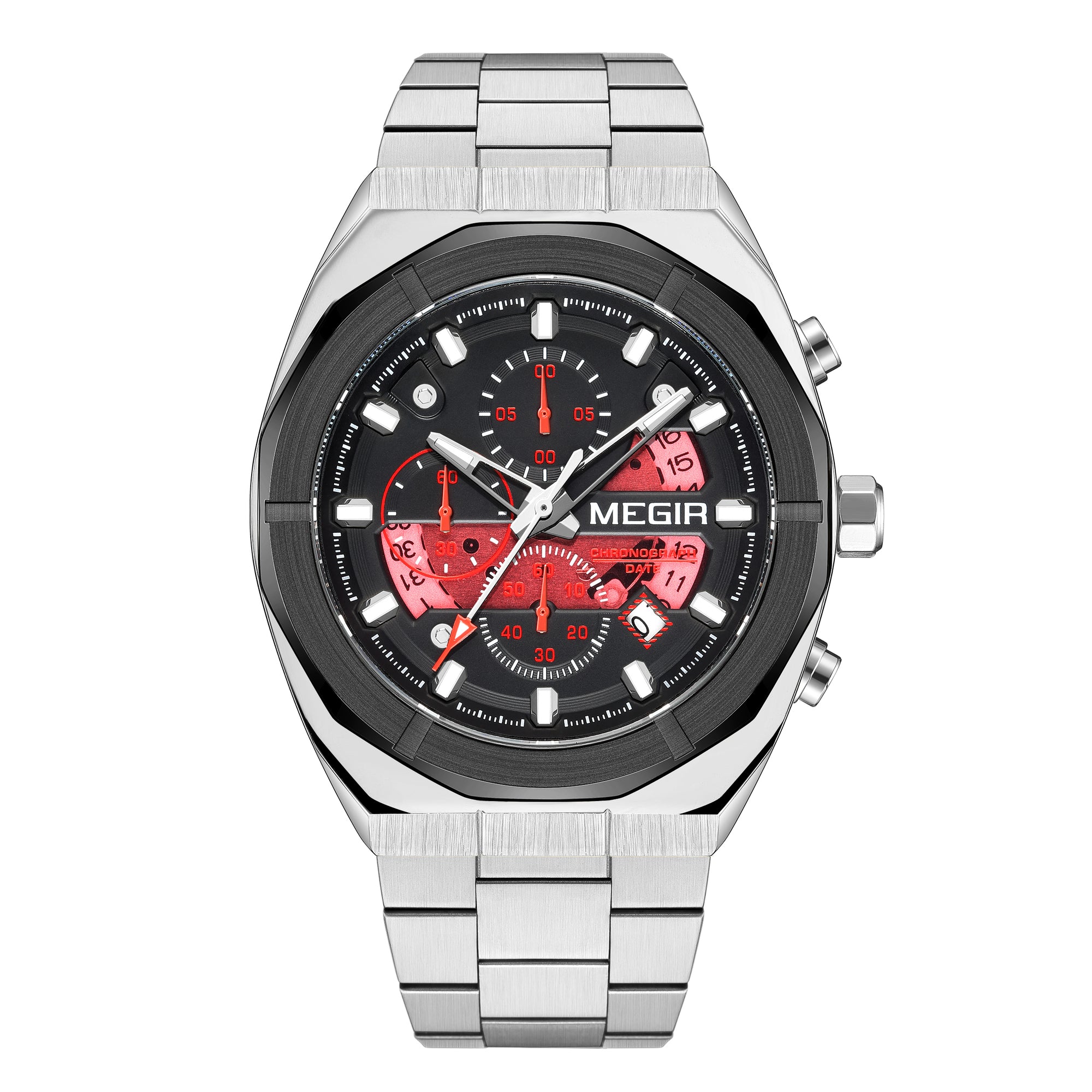 MEGIR New Watch for Men Top Brand Luxury Casual Quartz Wristwatch with Chronograph Waterproof Luminous Auto Date Reloj Hombre-9