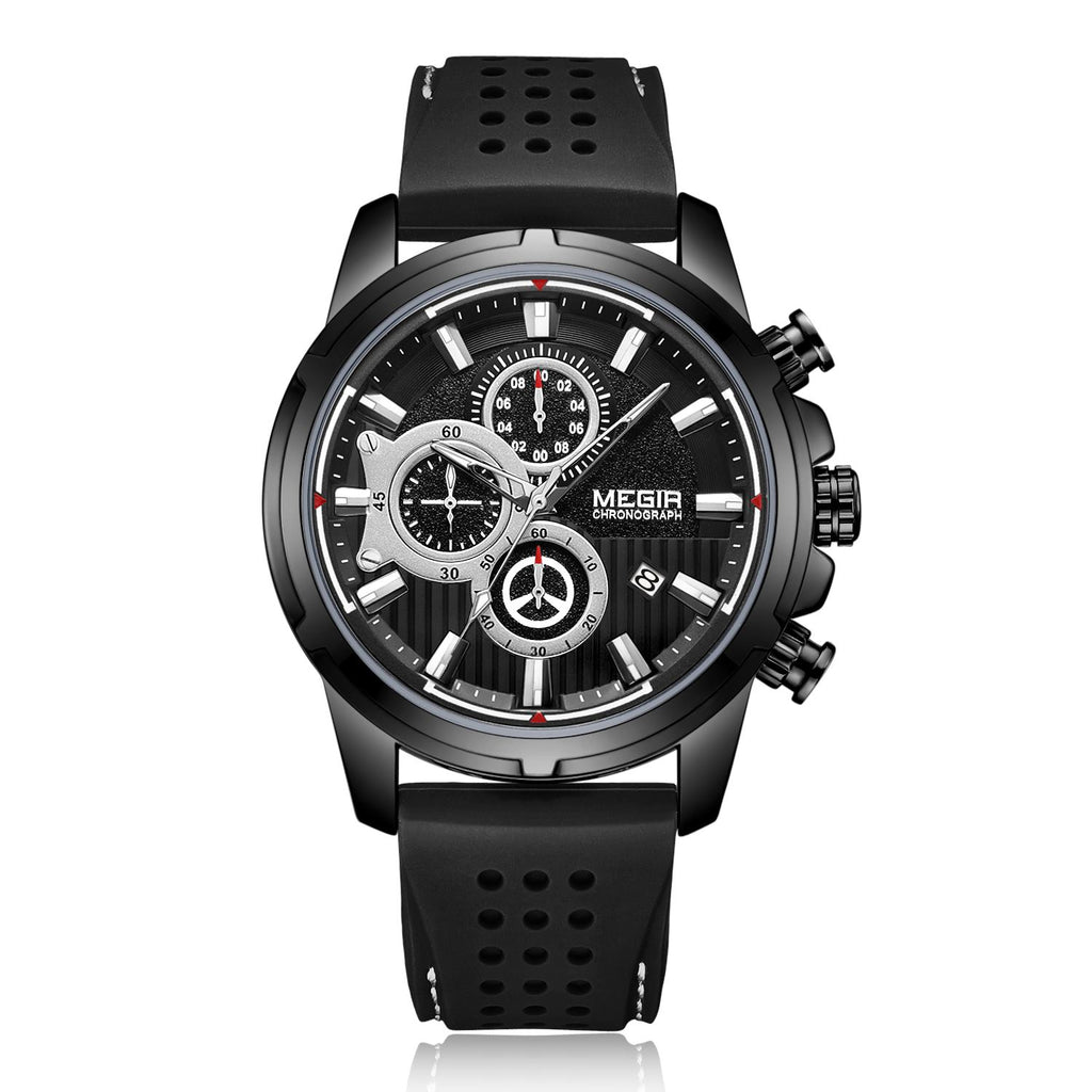 MEGIR Brand Luxury Sport Quartz Watch Silicone Chronograph Men Wristwatches Waterproof Male Calendar Clock Wrist Watch 2101-9