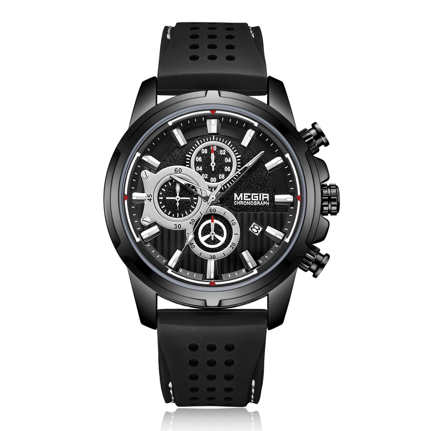 MEGIR Brand Luxury Sport Quartz Watch Silicone Chronograph Men Wristwatches Waterproof Male Calendar Clock Wrist Watch 2101-9