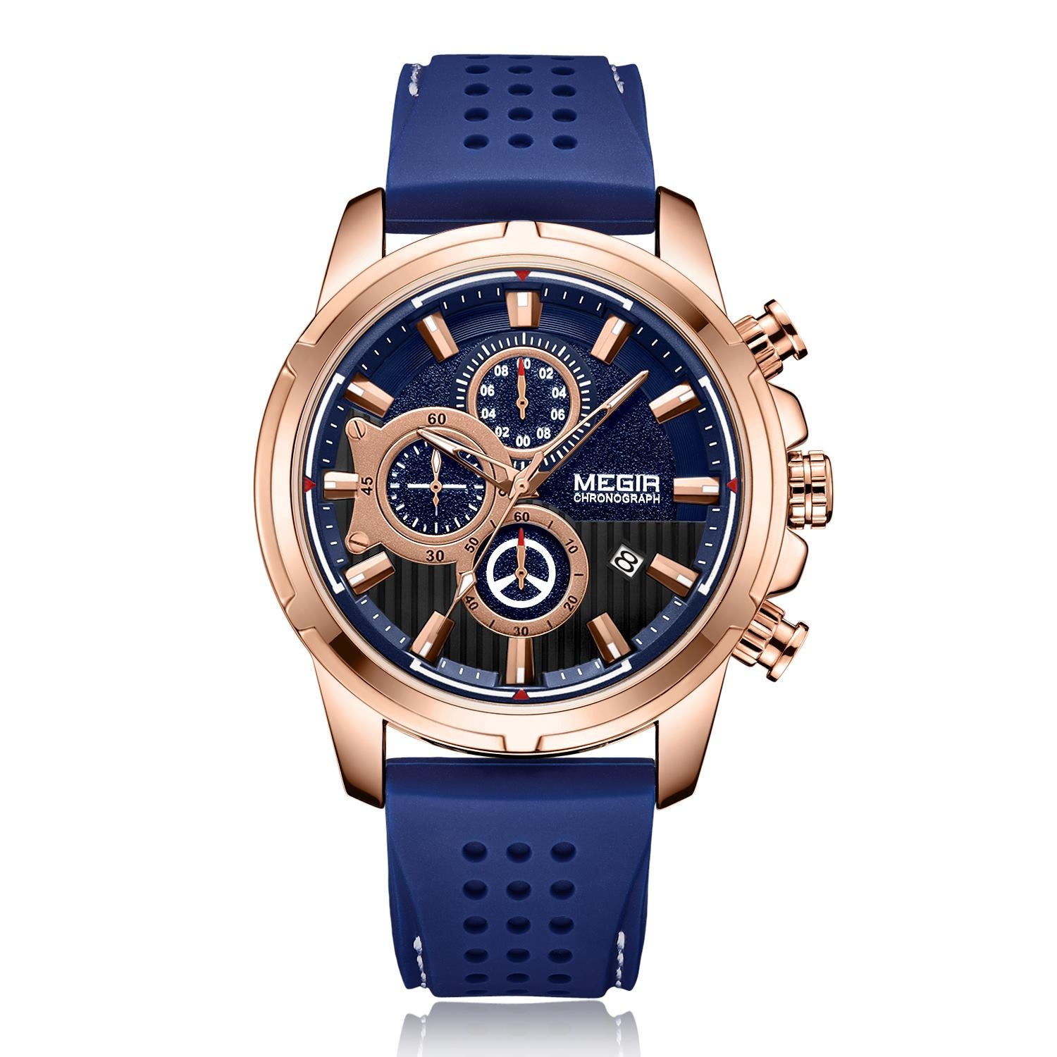 MEGIR Brand Luxury Sport Quartz Watch Silicone Chronograph Men Wristwatches Waterproof Male Calendar Clock Wrist Watch 2101-12